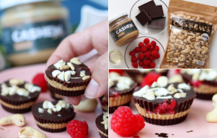 Fitness Rezept: Schokoladencupcakes mit Nussbutter und Himbeeren