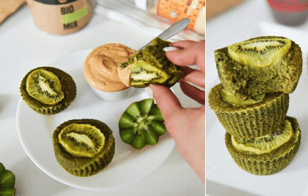 Fitnessrezept: Vegane Kiwi-Muffins aus grünen Superfoods