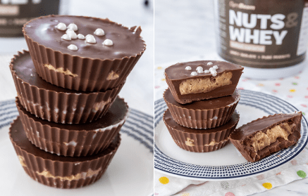 Fitness-Rezept: Schokoladen-Körbchen mit Erdnussbutter gefüllt